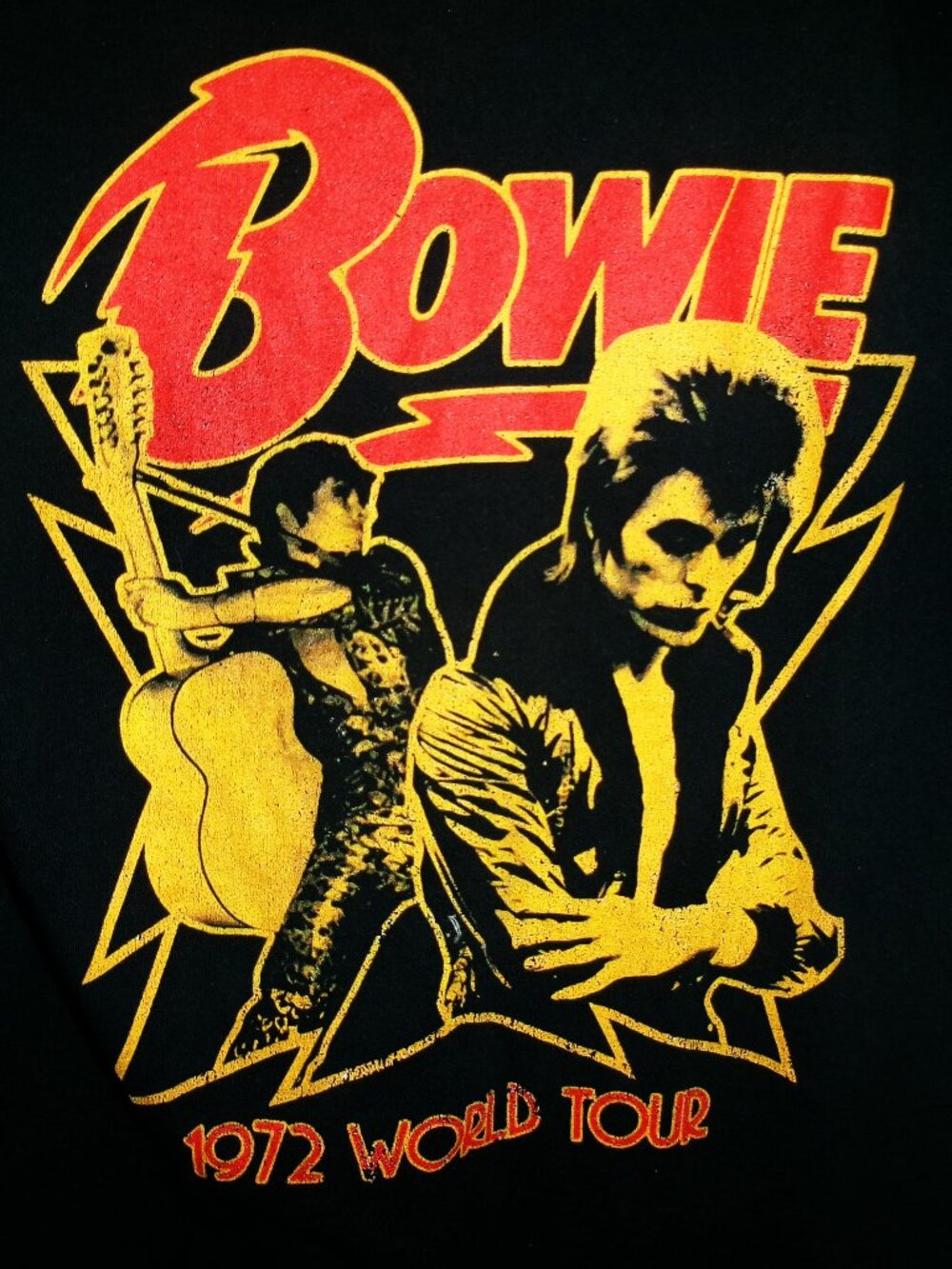 david bowie 1972 world tour unisex L tee - glam punk rock ziggy fame mick ronson
